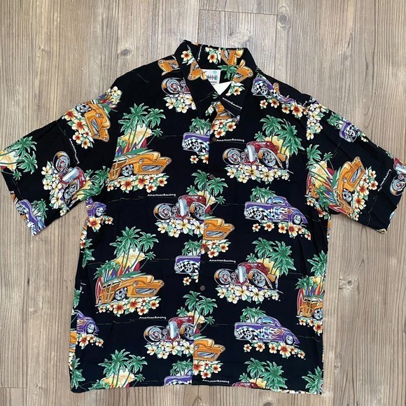 NWT Reyn Spooner - American Classics American Racing Hot Rod Race Cars Shirt - L - Picture 2 of 6